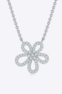 Moissanite Flower Pendant 925 Sterling Silver Necklace - Pahabu - Women's Clothing & Shop
