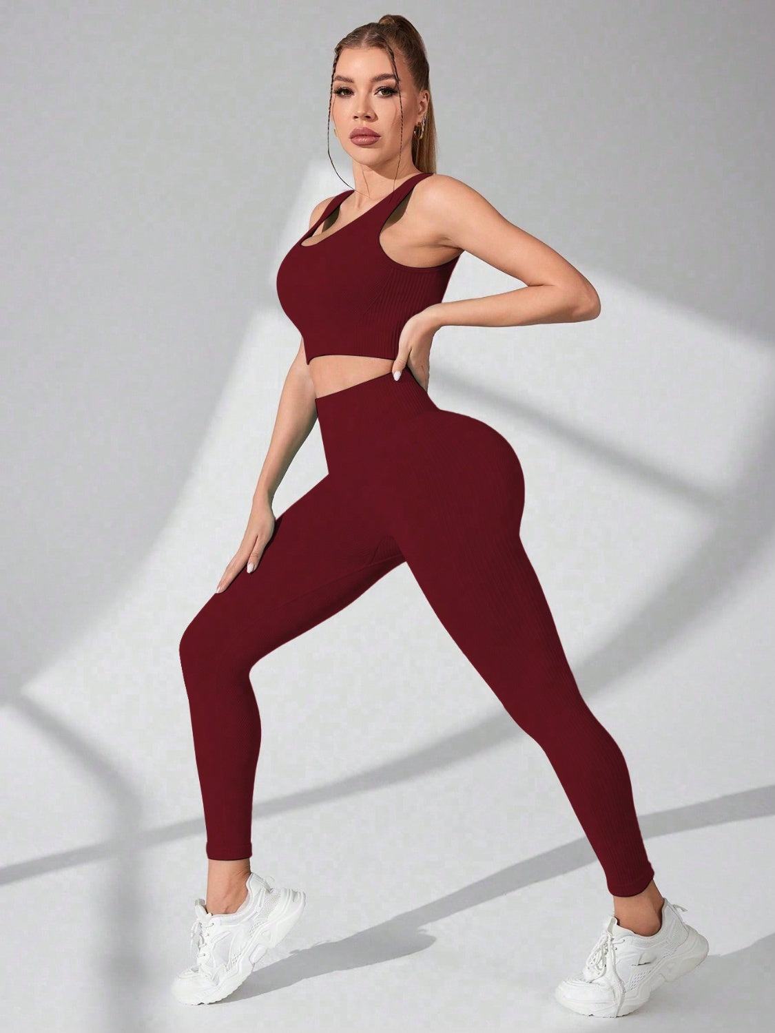 Scoop Neck Wide Strap Top and Pants Active Set - Pahabu - Women's Clothing & Shop