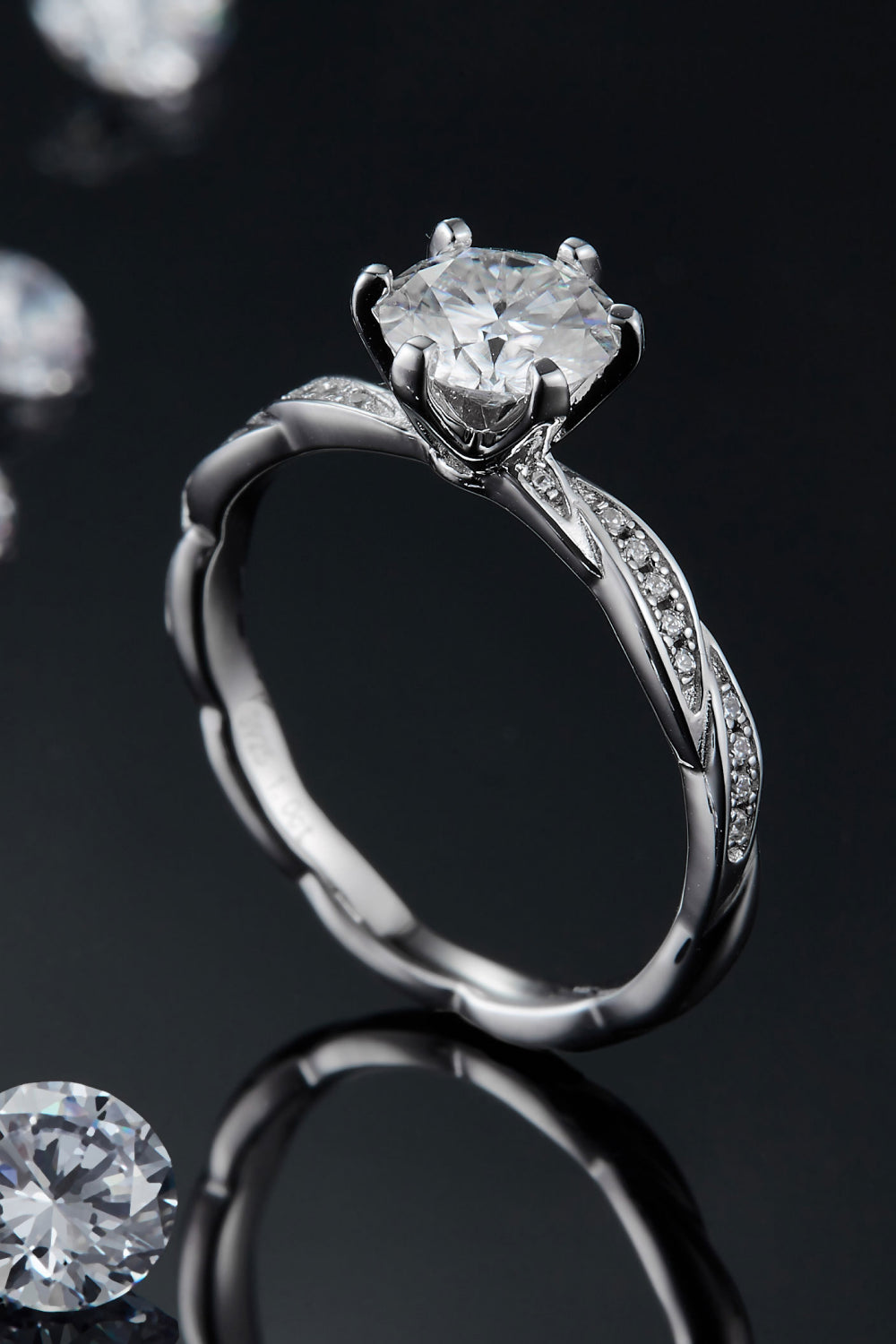 1 Carat Moissanite 925 Sterling Silver Ring - Pahabu - Women's Clothing & Shop