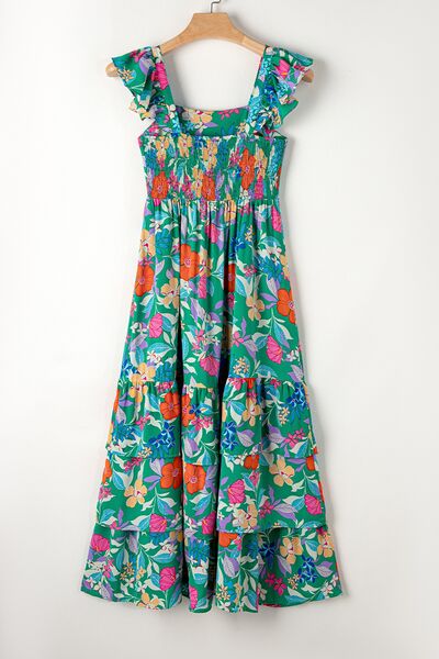 Tiered Ruffled Printed Sleeveless Dress - Pahabu - Women's Clothing & Shop