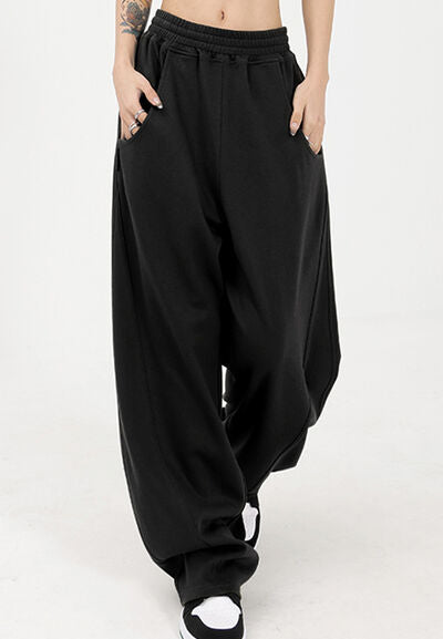 Elastic Waist Sweatpants with Pockets - Pahabu - Women's Clothing & Shop