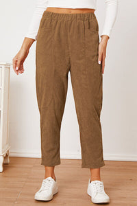 Pocketed Elastic Waist Pants - Pahabu - Women's Clothing & Shop