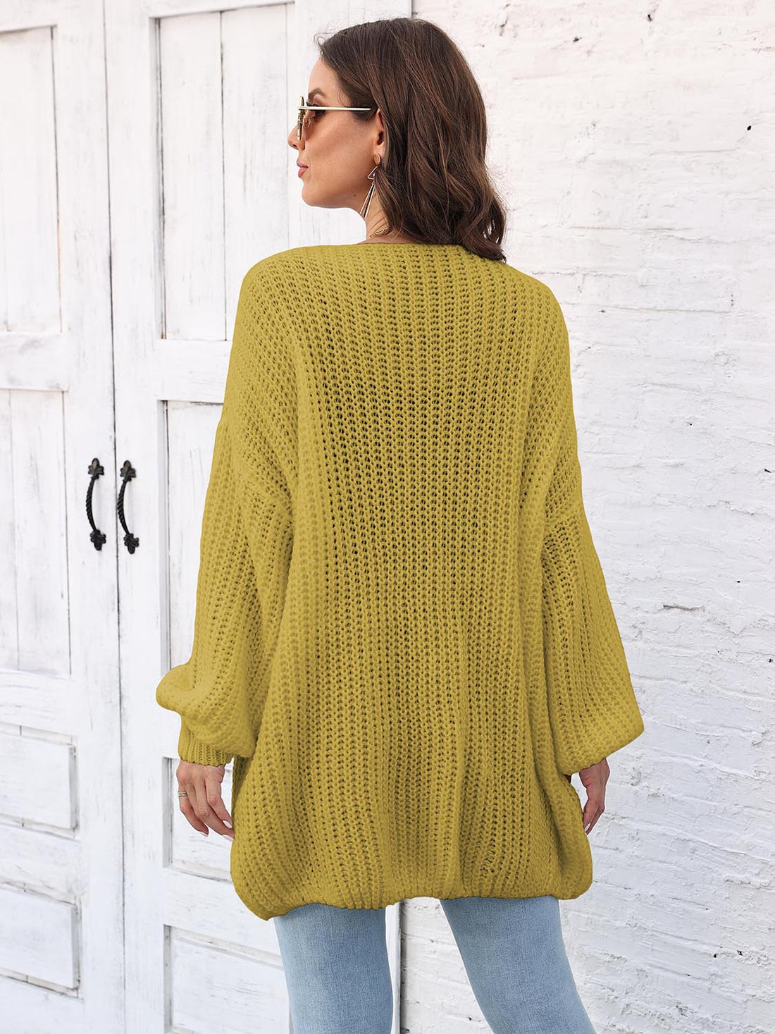 Open Front Dropped Shoulder Longline Cardigan - Pahabu - Women's Clothing & Shop