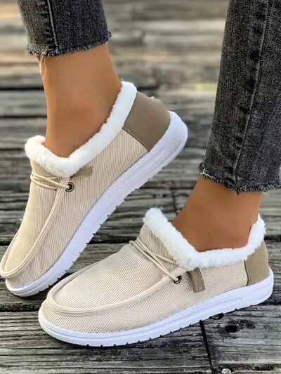 Fluff Round Toe Flat Slip-Ons - Pahabu - Women's Clothing & Shop
