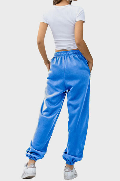 Elastic Waist Joggers with Pockets - Pahabu - Women's Clothing & Shop
