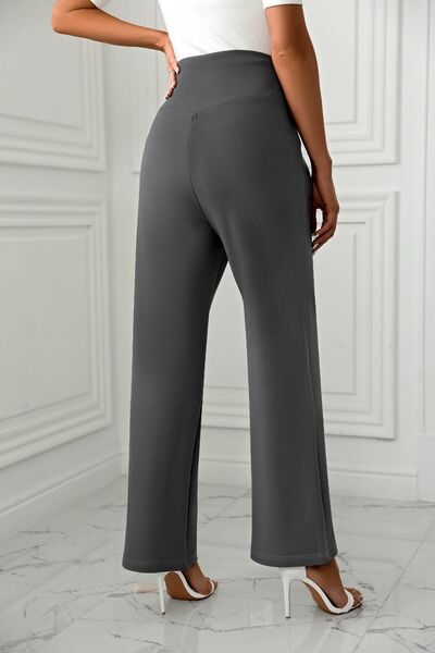 High Waist Straight Leg Pants - Pahabu - Women's Clothing & Shop