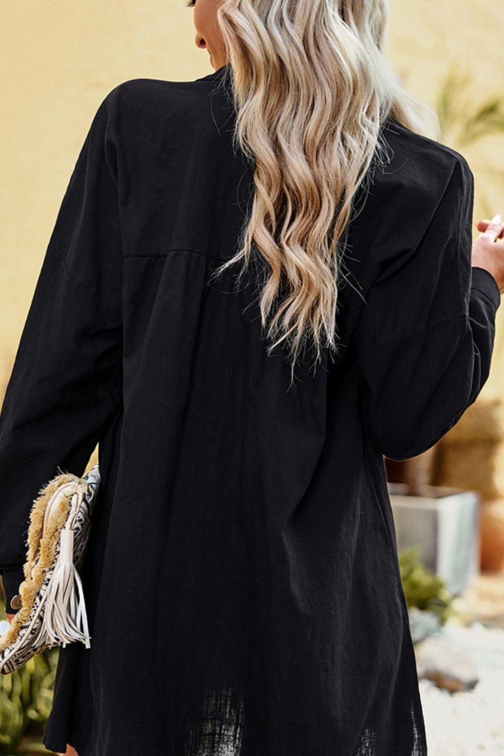 Devine Dropped Shoulder Collared Longline Shirt - Pahabu - Women's Clothing & Shop