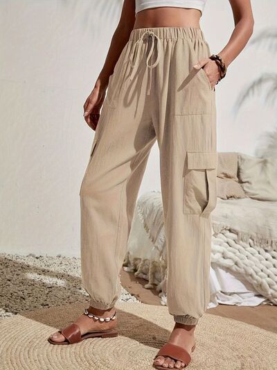 Tied Joggers with Pockets - Pahabu - Women's Clothing & Shop