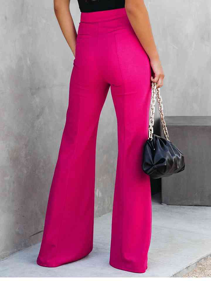Front Slit Flare Leg Pants - Pahabu - Women's Clothing & Shop