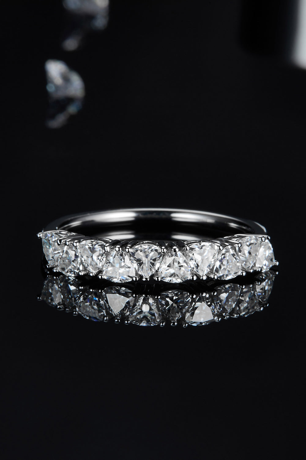 1 Carat Moissanite 925 Sterling Silver Half-Eternity Ring - Pahabu - Women's Clothing & Shop