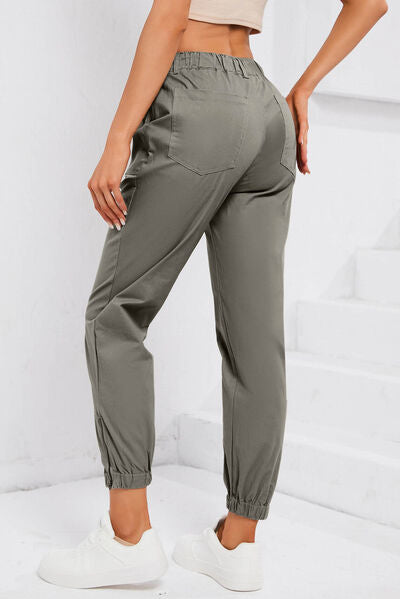 Drawstring Side Zip Joggers - Pahabu - Women's Clothing & Shop