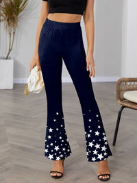 FAM-FAM Star Elastic Waist Bootcut Pants - Pahabu - Women's Clothing & Shop