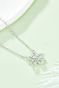 Moissanite Flower Pendant 925 Sterling Silver Necklace - Pahabu - Women's Clothing & Shop