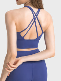 Millennia Scoop Neck Crisscross Straps Sports Bra - Pahabu - Women's Clothing & Shop