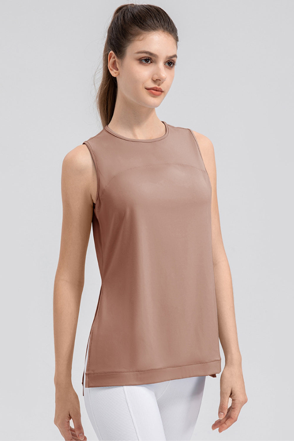Slit Round Neck Tank - Pahabu - Women's Clothing & Shop