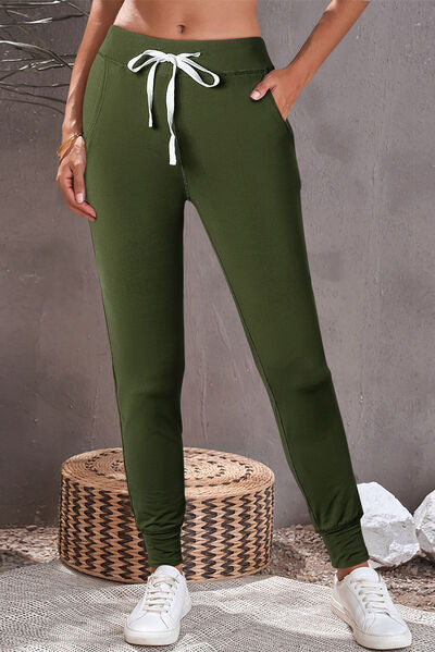 Drawstring Joggers with Pockets - Pahabu - Women's Clothing & Shop