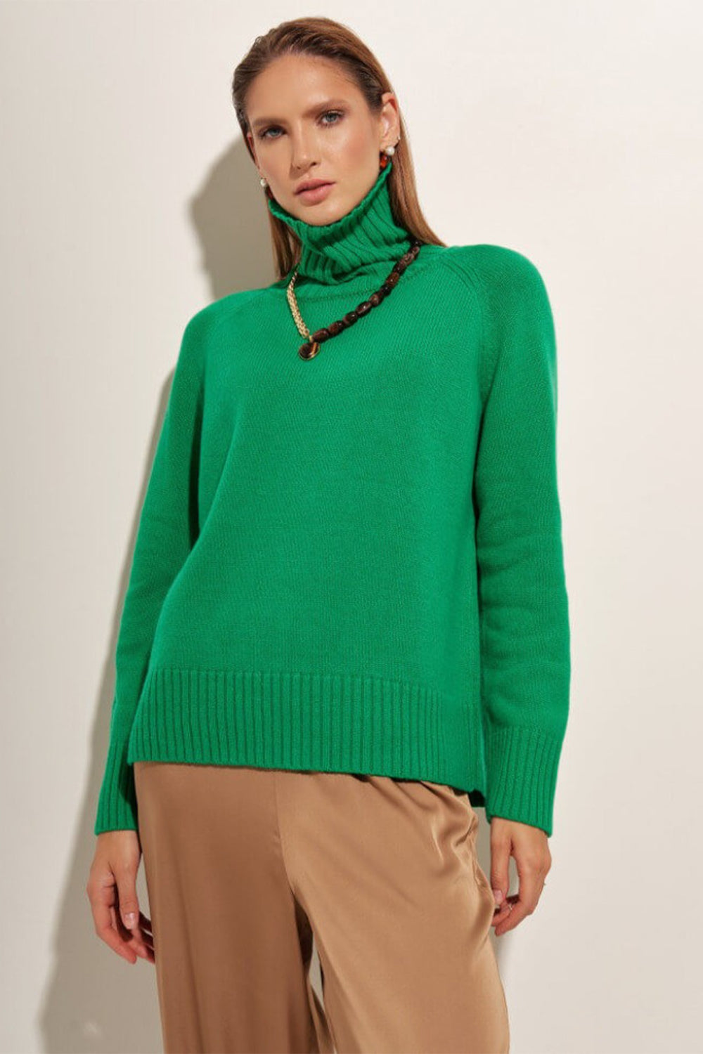 Turtle Neck Raglan Sleeve Sweater - Pahabu - Women's Clothing & Shop
