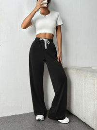 Drawstring Wide Leg Pants with Pockets - Pahabu - Women's Clothing & Shop