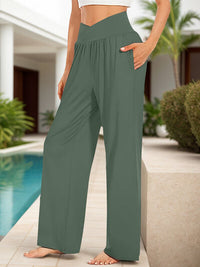 Pocketed High Waist Wide Leg Pants - Pahabu - Women's Clothing & Shop
