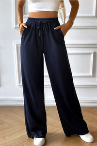 Devine Drawstring Wide Leg Pants with Pocketed - Pahabu - Women's Clothing & Shop
