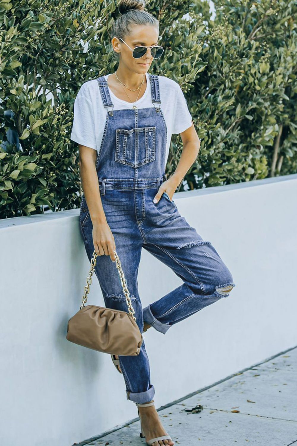 Pocketed Distressed Denim Overalls - Pahabu - Women's Clothing & Shop