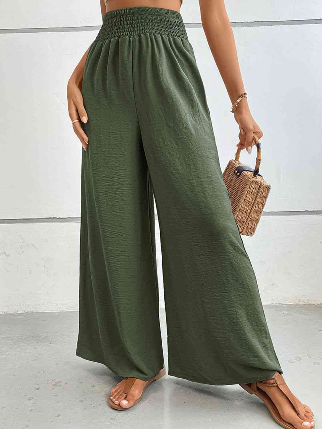 Perfee Wide Waistband Relax Fit Long Pants - Pahabu - Women's Clothing & Shop