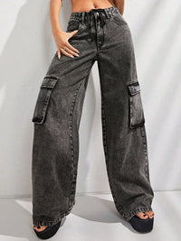 Wide Leg Jeans with Pockets - Pahabu - Women's Clothing & Shop