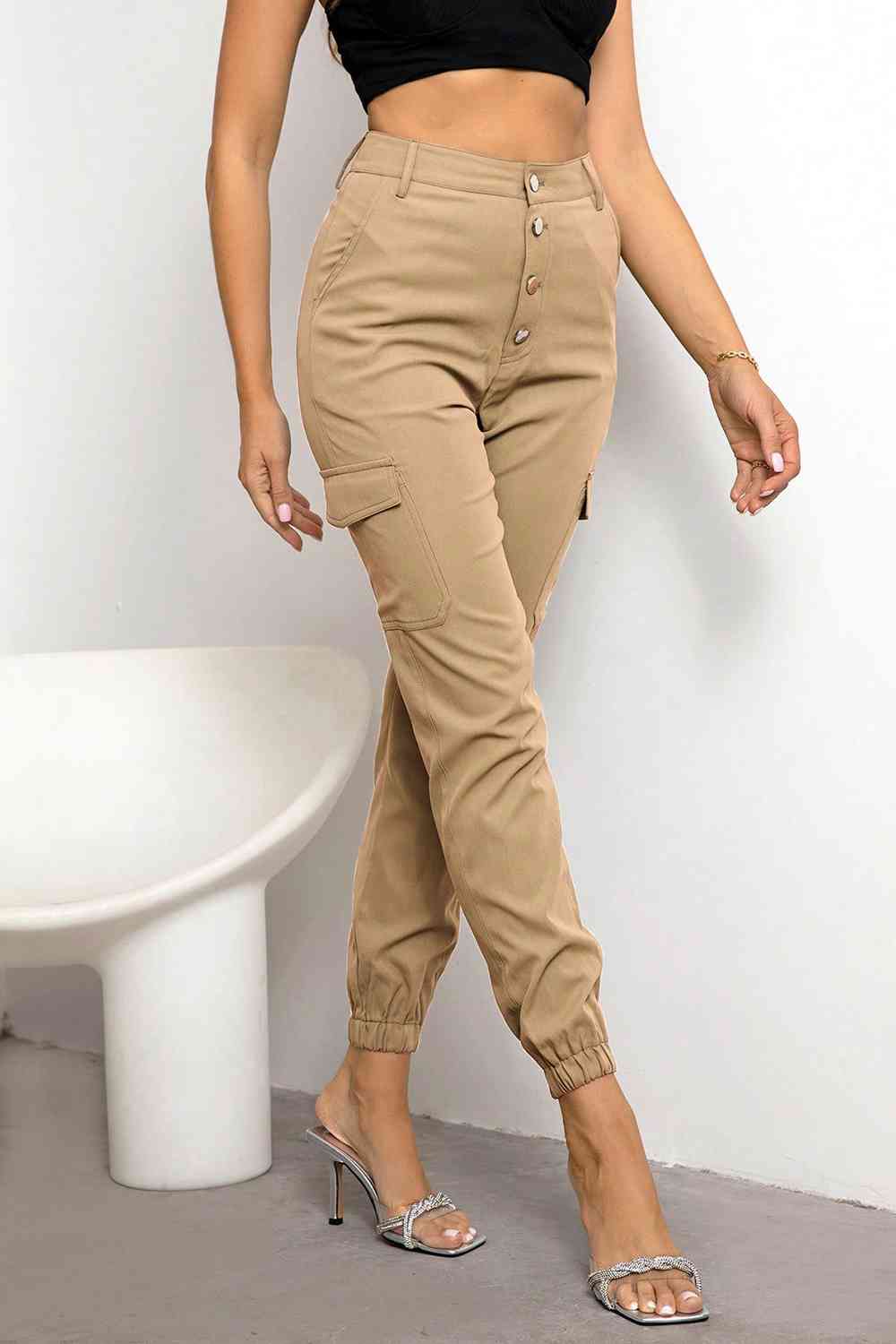 Button Fly Cargo Pants - Pahabu - Women's Clothing & Shop