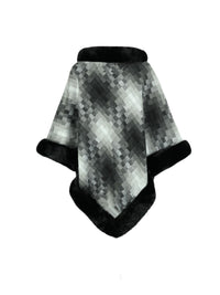 Faux Fur Trim Poncho - Pahabu - Women's Clothing & Shop