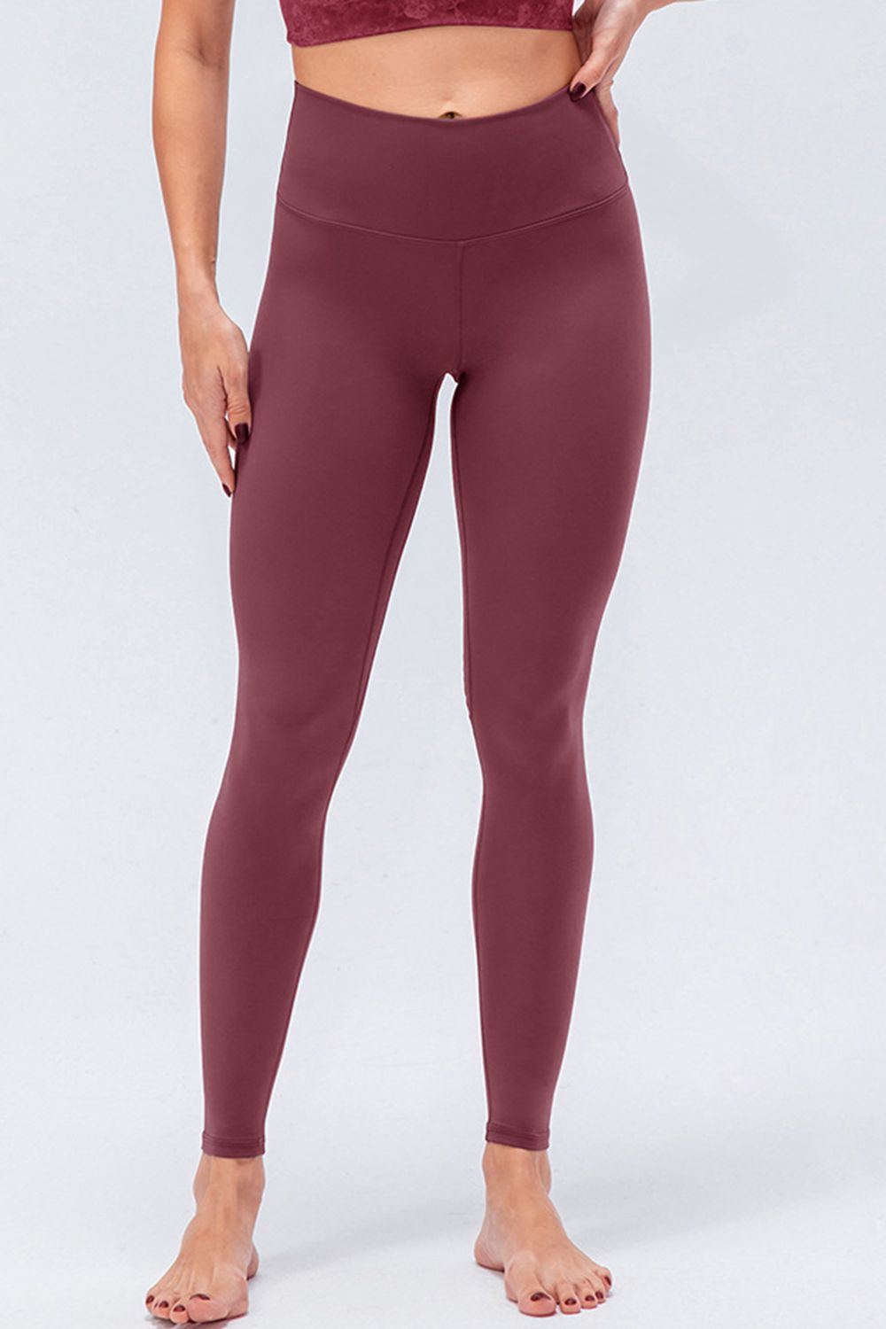 Wide Waistband Slim Fit Active Leggings - Pahabu - Women's Clothing & Shop