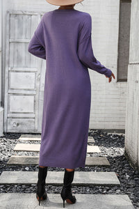 Notched Neck Dropped Shoulder Button-Down Midi Dress - Pahabu - Women's Clothing & Shop