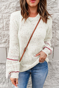 Multicolored Pilling Detail Ribbed Trim Sweater - Pahabu - Women's Clothing & Shop