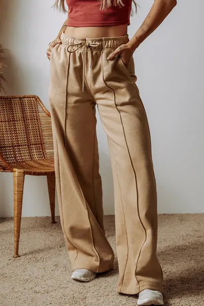 Drawstring Wide Leg Pants with Pockets - Pahabu - Women's Clothing & Shop