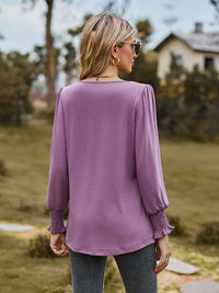 Puff Sleeve Pleated Blouse - Pahabu - Women's Clothing & Shop