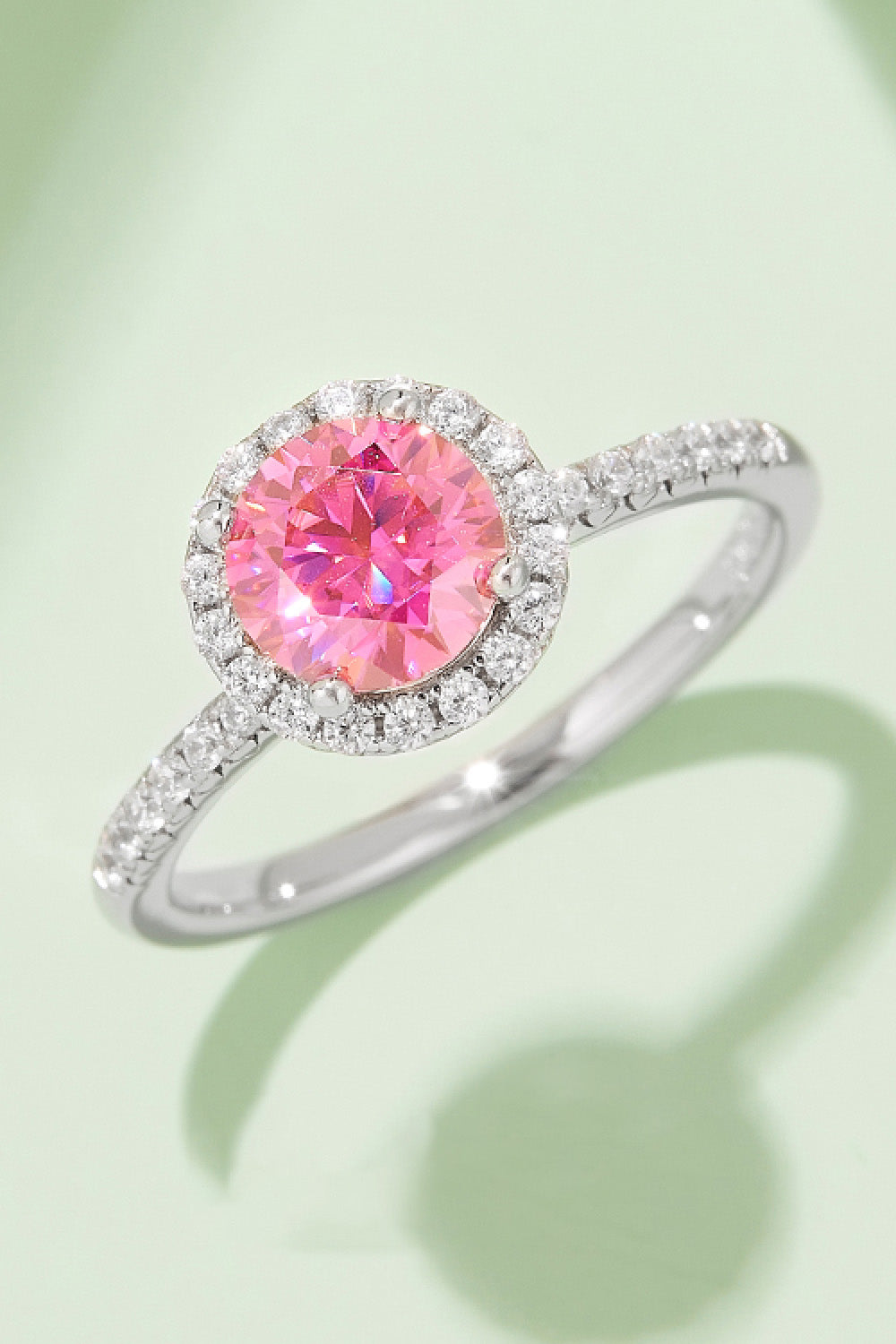 1 Carat Moissanite 925 Sterling Silver Halo Ring - Pahabu - Women's Clothing & Shop