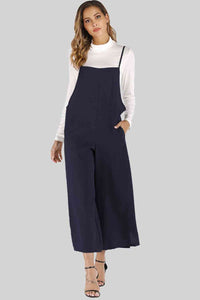 Full Size Cropped Wide Leg Overalls with Pockets - Pahabu - Women's Clothing & Shop