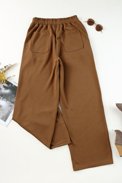 Elastic Waist Sweatpants with Pockets - Pahabu - Women's Clothing & Shop