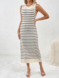 Round Neck Sleeve Midi Knit Dress - Pahabu - Women's Clothing & Shop
