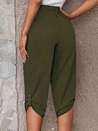 Full Size Roll-Tab Capris Pants - Pahabu - Women's Clothing & Shop