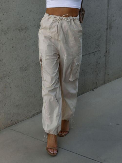 Drawstring Pants with Pockets - Pahabu - Women's Clothing & Shop
