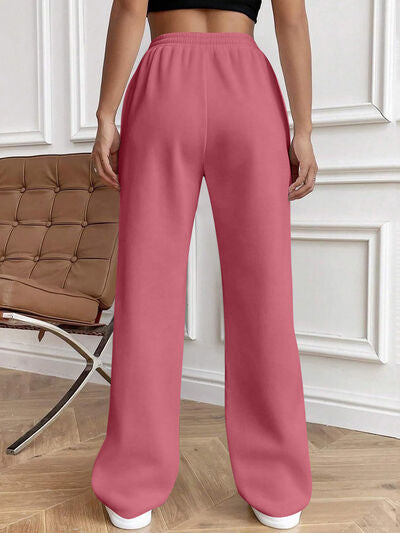 Drawstring Elastic Waist Pants with Pockets - Pahabu - Women's Clothing & Shop