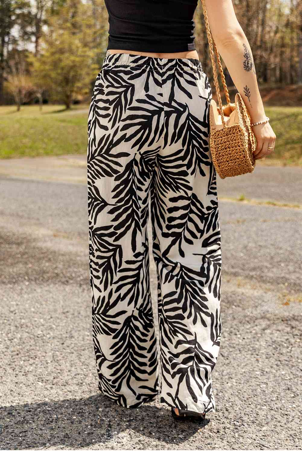 Printed Drawstring Waist Pants with Pockets - Pahabu - Women's Clothing & Shop