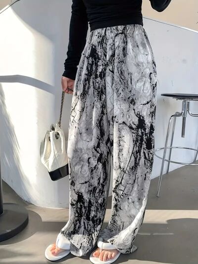 Printed Wide Leg Pants - Pahabu - Women's Clothing & Shop