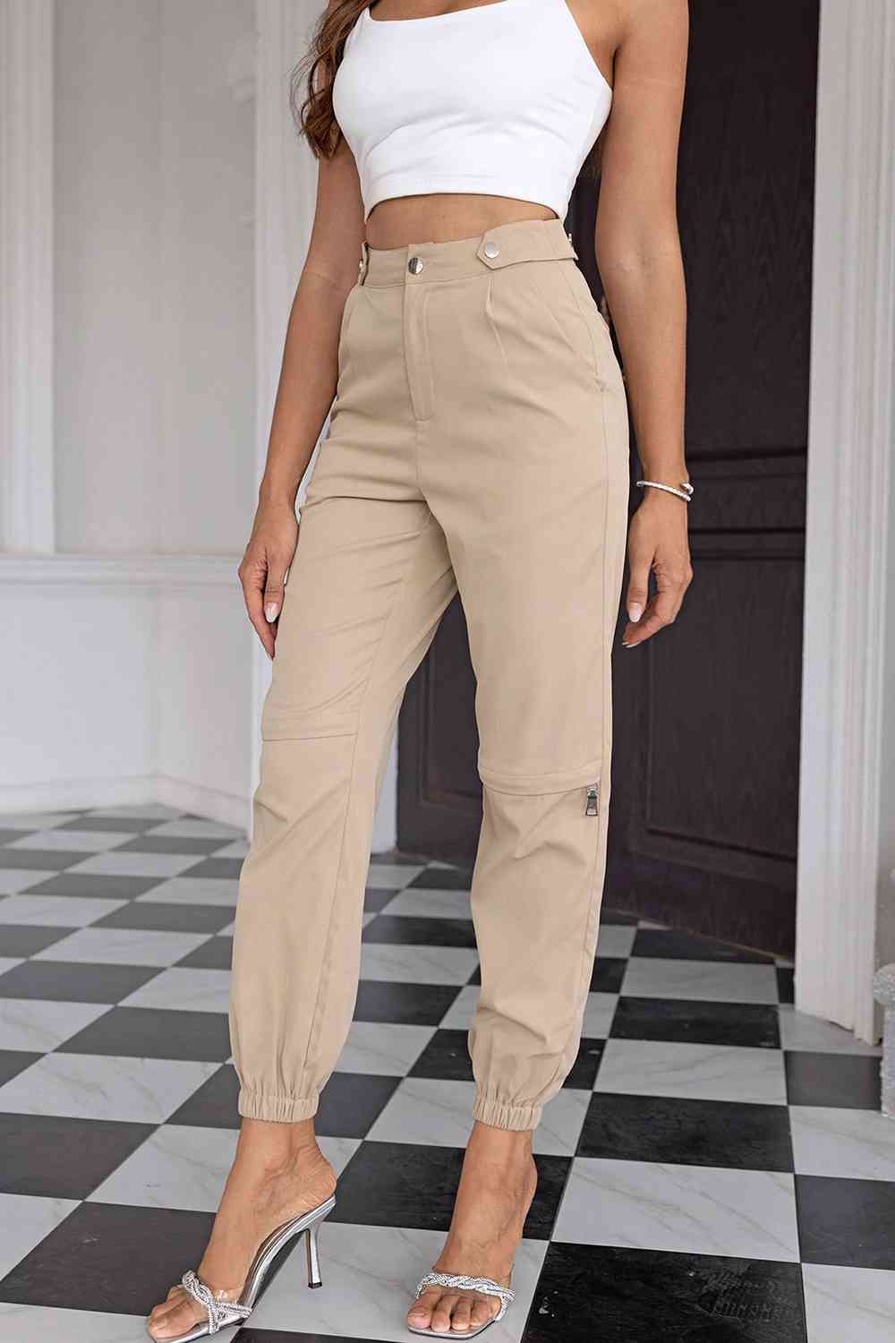 High Waist Pants with Pockets - Pahabu - Women's Clothing & Shop
