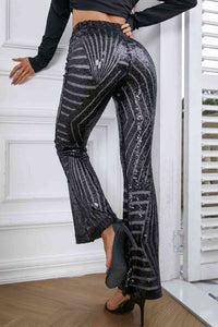 Sequin High Waist Flared Pants - Pahabu - Women's Clothing & Shop