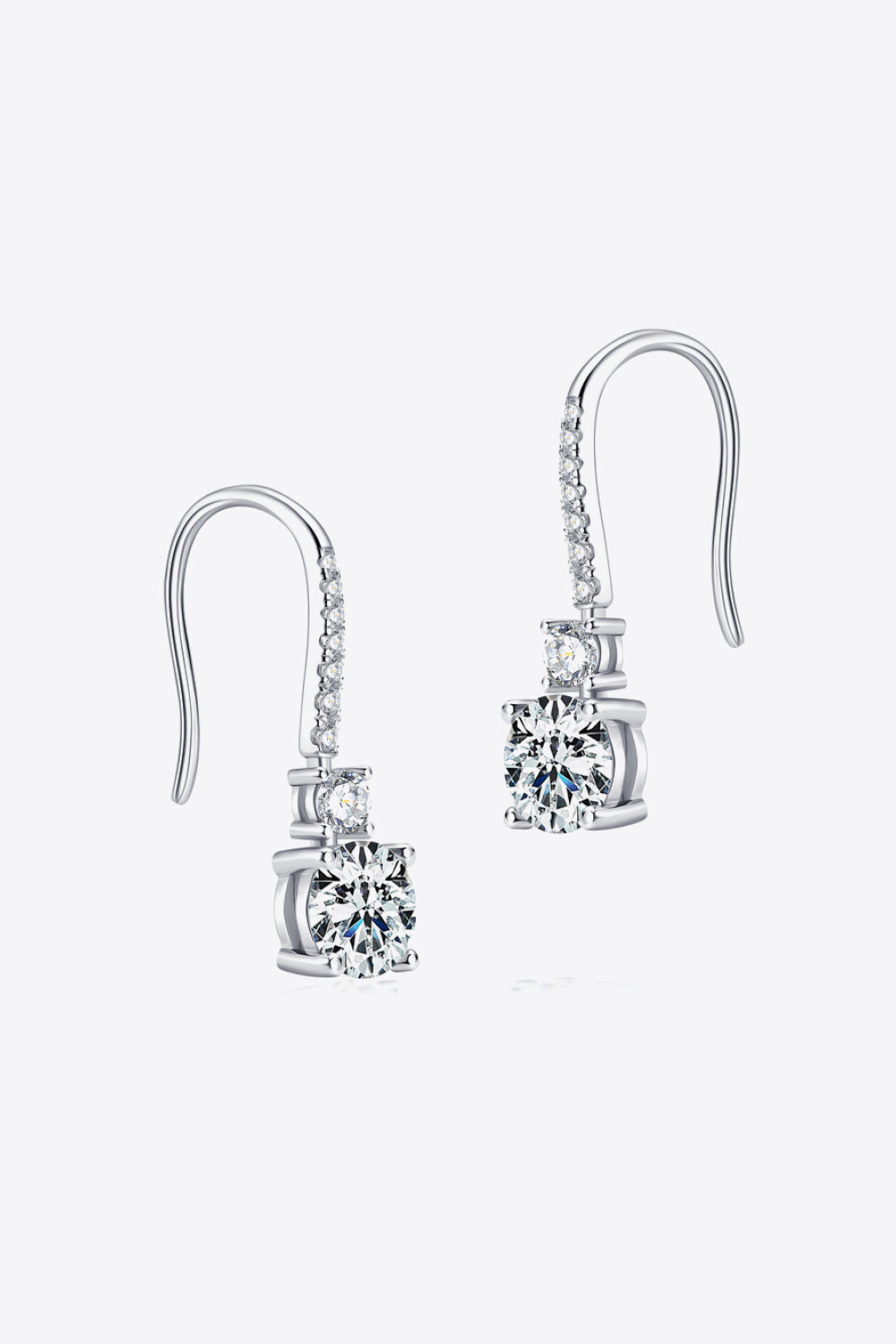 2 Carat Moissanite 925 Sterling Silver Drop Earrings - Pahabu - Women's Clothing & Shop