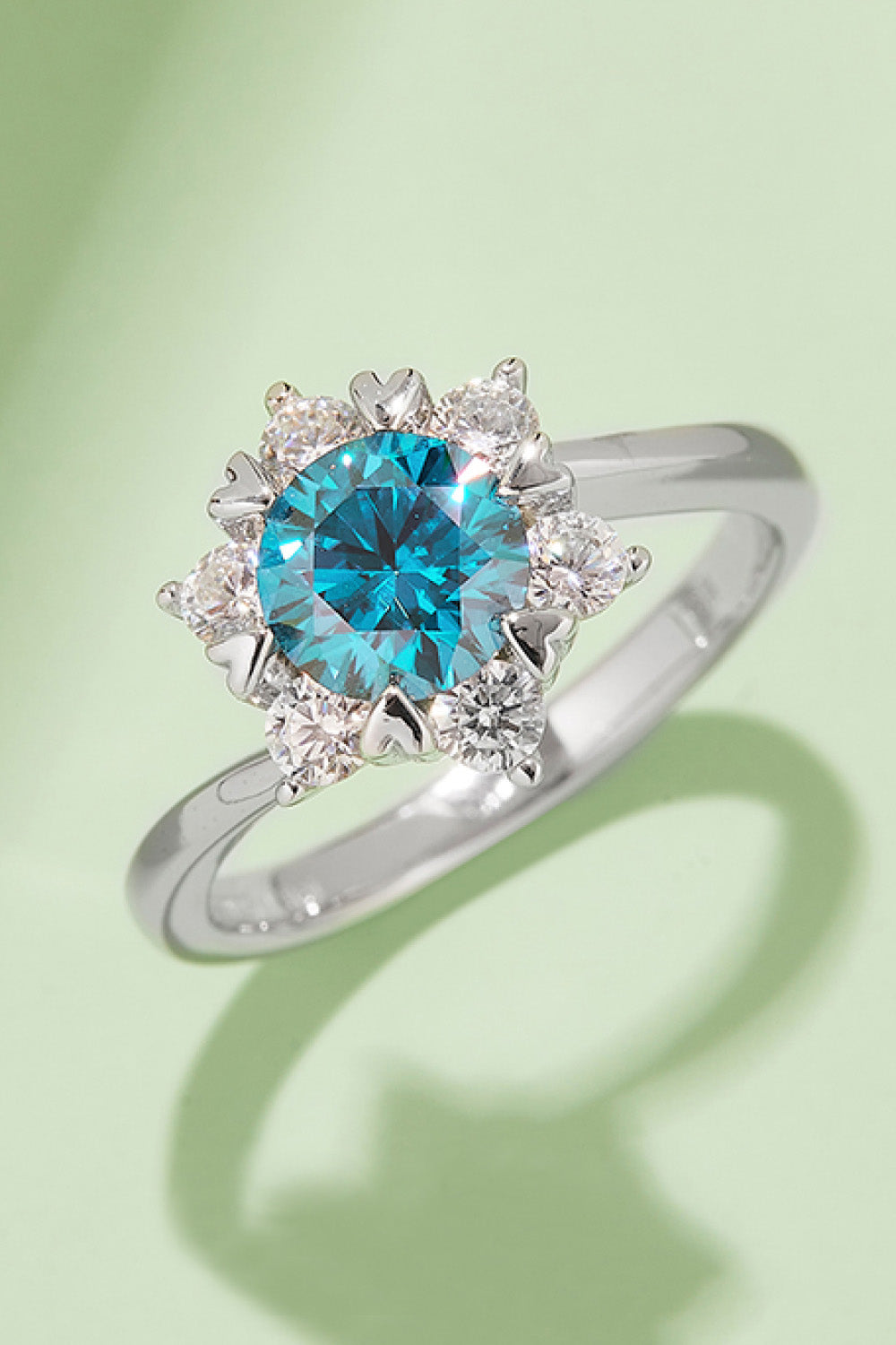 1 Carat Moissanite 925 Sterling Silver Cluster Ring - Pahabu - Women's Clothing & Shop