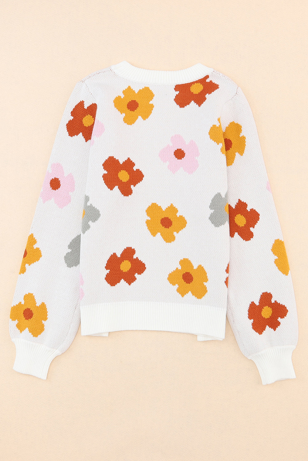 Floral Round Neck Sweater - Pahabu - Women's Clothing & Shop