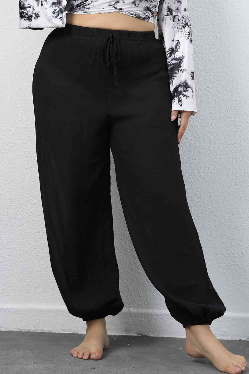 Plus Size Drawstring Jogger Pants - Pahabu - Women's Clothing & Shop