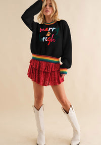 MERRY & BRIGHT Ribbed Round Neck Sweater - Pahabu - Women's Clothing & Shop